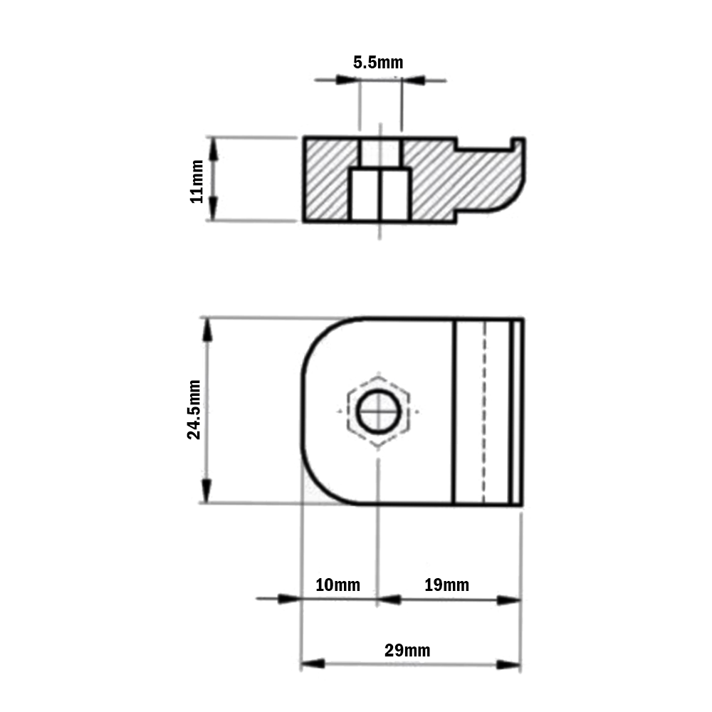 64-000-0 MODULAR SOLUTIONS PANEL CLAMP<br>M5 QUICK LOCKING BLOCK FOR PANELS
